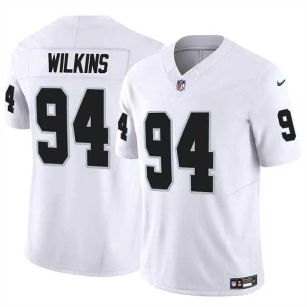 Youth Las Vegas Raiders #94 Christian Wilkins White 2024 F.U.S.E. Vapor Untouchable Stitched Jersey Dzhi